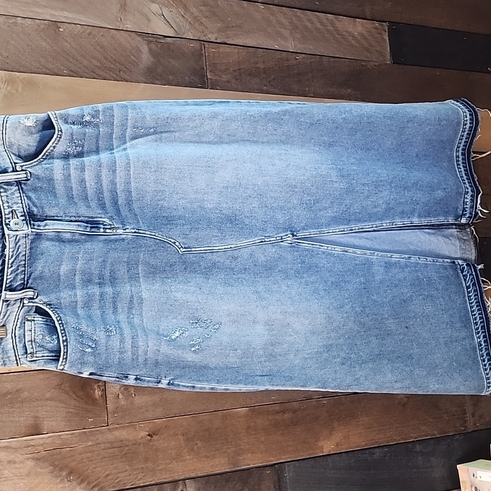 INC Skirt Blue cotton Denim Maxi skirt Womens Size 10 - Picture 2 of 6